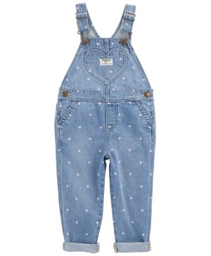 Overol De Mezclilla Elástica Estampado De Corazones Oshkosh B'Gosh