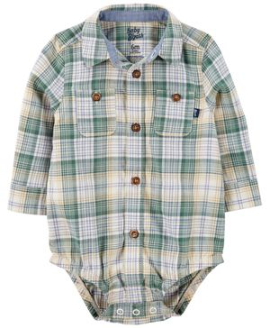 Pañalero De Manga Larga De Sarga A Cuadros Oshkosh B'Gosh