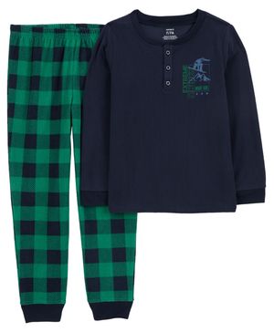Pijama De 2 Piezas De Pijama De Polar A Cuadros Carter's