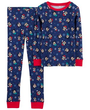 Pijama De 2 Piezas Pijama Ajuste Perfecto Mickey Navideño Carter's