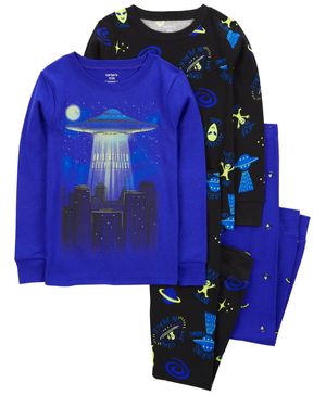 Pijama De 4 Piezas Space Alien De Algodón Ajustado Carter's