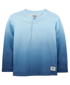 Playera De Larga Mezcla De Algodón Deslavada Azul Oshkosh B'Gosh