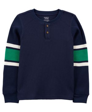 Playera Tipo Henley Manga Larga Termal Carter's