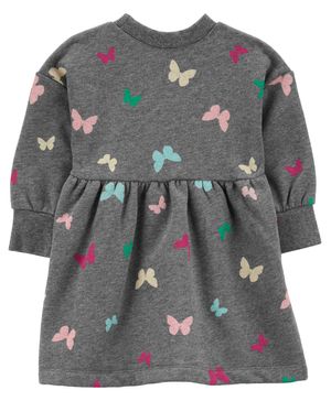 Vestido De Terciopelo De Manga Larga Con Mariposas Carter's
