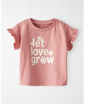 Blusa De Algodón "Let Love Grow" Mangas De Olanes Carter's Little Planet
