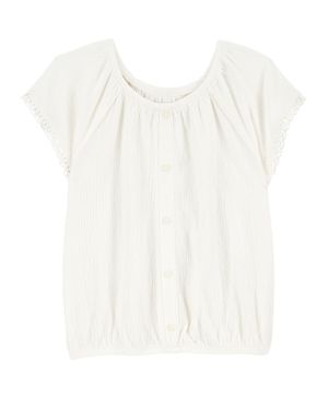 Blusa De Moda De Manga Corta Color Crema Carter's