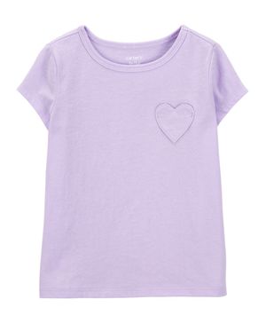 Blusa De Moda De Manga Corta Con Corazón Color Púrpura Carter's