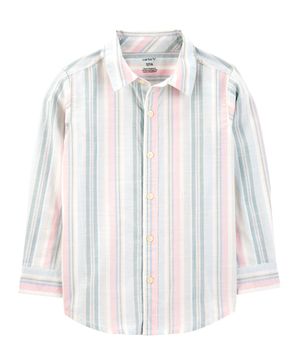 Camisa Tejida De Manga Larga Con Rayas Y Botones Al Frente Carter's