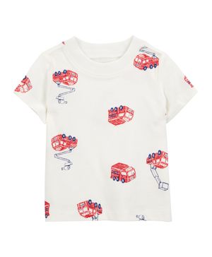 Conjunto 2 Prendas Playera Camión De Bomberos Y Overol Corto Carter's
