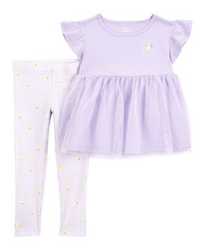 Conjunto De 2 Prendas Blusa De Tul Y Leggings Limón Carter's