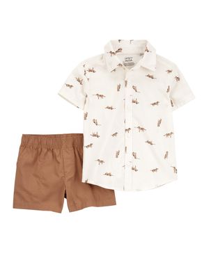 Conjunto De 2 Prendas Camisa Con Botones Estampado De Perro Carter's