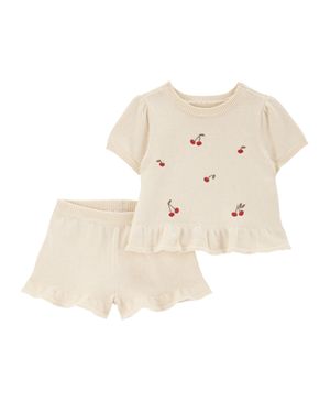 Conjunto De 2 Prendas Con Cerezas Y Short Carter's