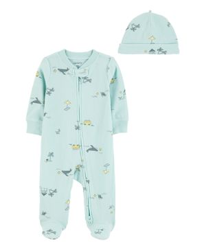 Conjunto De 2 Prendas Con Mameluco Estampado Playero Carter's