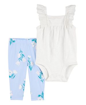 Conjunto De 2 Prendas Con Pantalón Floral Carter's