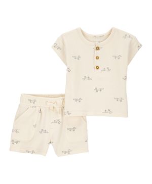 Conjunto De 2 Prendas Playera De Estampado De Zorro Y Short Carter's