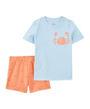 Conjunto De 2 Prendas Short Con Estampado De Cangrejo Carter's