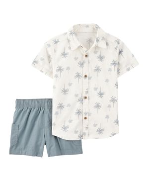 Conjunto De 2 Prendas Short Con Estampado De Palmeras Carter's
