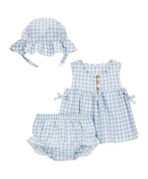 Conjunto De 3 Prendas A Cuadros Con Gorro Carter's