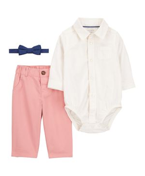 Conjunto De 3 Prendas Con Pantalón Y Moño Carter's