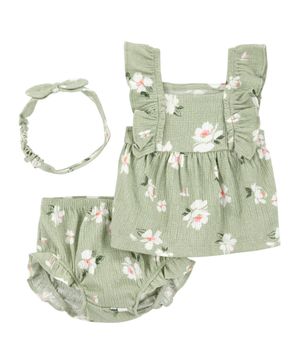 Conjunto De 3 Prendas Con Short Floral Carter's