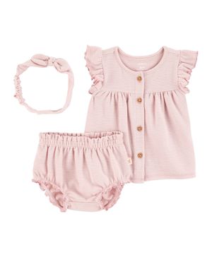 Conjunto De 3 Prendas Con Short Y Diadema Carter's