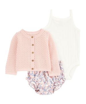 Conjunto De 3 Prendas Suéter Floral Carter's