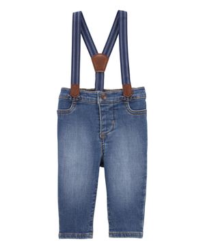 Jeans De Tirantes De Mezclilla De Punto Oshkosh B'Gosh