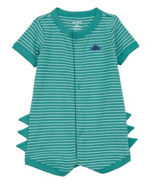 Jumpsuit De Algodón A Rayas Estampado Dinosaurio Carter's