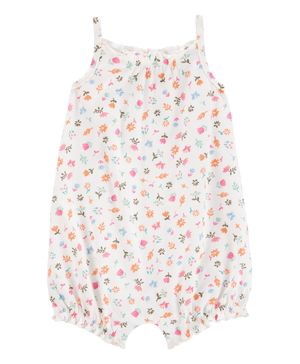 Jumpsuit De Algodón Estampado Flores Carter's