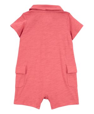 Jumpsuit De Algodón Tipo Polo Color Rosa Carter's