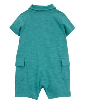 Jumpsuit De Algodón Tipo Polo Color Verde Carter's