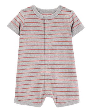 Jumpsuit De Manga Corta Mezcla De Algodón A Rayas Cangrejo Carter's