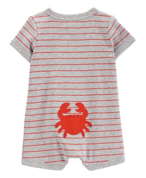 Jumpsuit De Manga Corta Mezcla De Algodón A Rayas Cangrejo Carter's