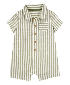Jumpsuit De Rayas Y Manga Corta Carter's