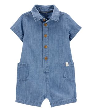 Jumpsuit En Mezcla De Algodón Color Azul Carter's