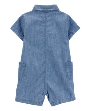 Jumpsuit En Mezcla De Algodón Color Azul Carter's