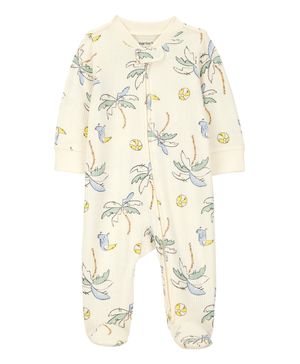 Mameluco Con Cierre Doble Estampado De Palmera Carter's