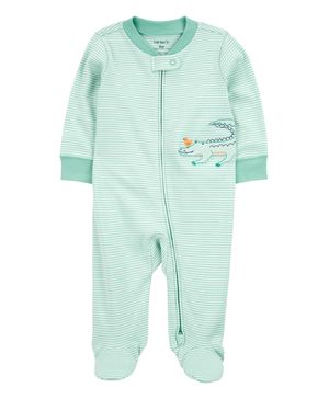 Mameluco De Algodón Estampado De Cocodrilo Cierre Doble Carter's