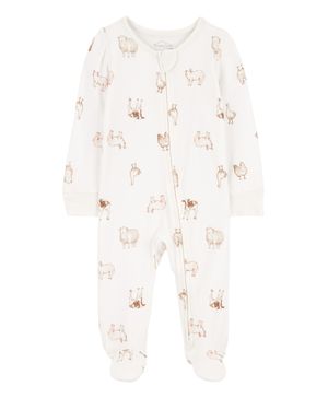 Mameluco Purelysoft Con Cierre Y Estampado Animal Carter's