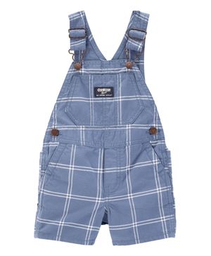 Overol Corto A Cuadros Color Azul Oshkosh B'Gosh