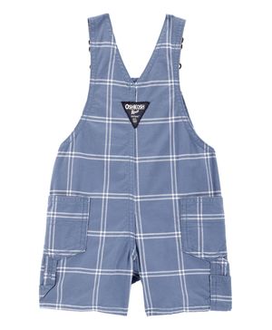 Overol Corto A Cuadros Color Azul Oshkosh B'Gosh