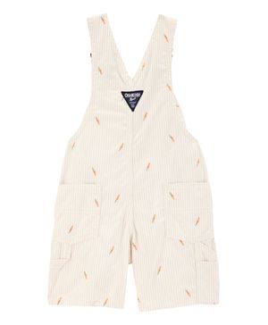 Overol Corto De Rayas Con Estampado De Zanahoria Oshkosh B'Gosh