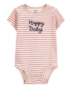 Pañalero De Manga Corta A Rayas Happy Baby Carter's