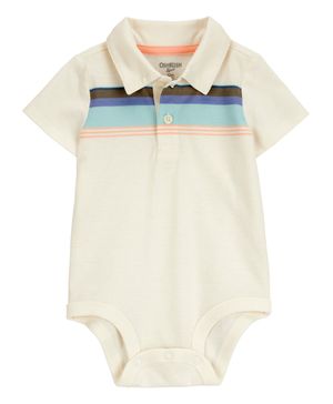 Pañalero Tipo Polo De Manga Corta A Rayas Oshkosh B'Gosh