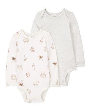 Paquete De 2 Pañaleros De Manga Larga Con Estampado Animal Carter's