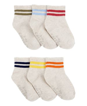 Paquete De 6 Pares De Calcetines Al Tobillo A Rayas Carter's