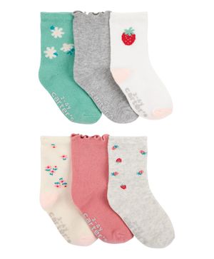 Paquete De 6 Pares De Calcetines Estampado Moras Y Flores Carter's