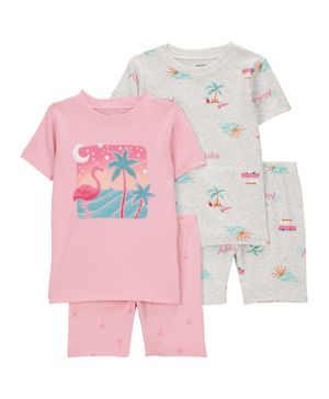 Pijama De 4 Prendas Ajuste Perfecto Flamingo Carter's