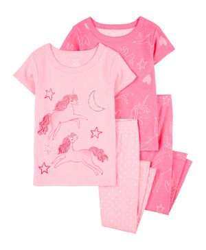 Pijama De 4 Prendas De Algodón Estampado Unicornio Carter's