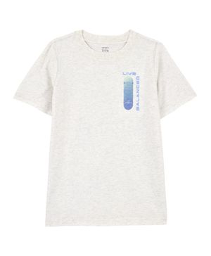 Playera Tejida De Manga Corta Con Estampado De Patineta Gris Carter's
